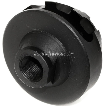 5KU Aluminum Cookie Cutter Comp Mündungsfeuerdämpfer Geeignet für -14mm CCW Gegen den Uhrzeigersinn Lauf Gewehre Airsoft Schwarz