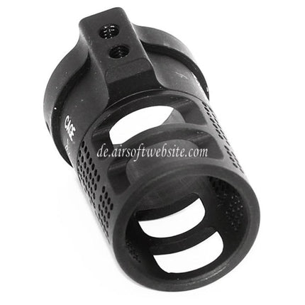 5KU Aluminum CAGE Blast Diverter Mündungsfeuerdämpfer Geeignet für -14mm CCW Gegen den Uhrzeigersinn Lauf Gewehre Airsoft Schwarz
