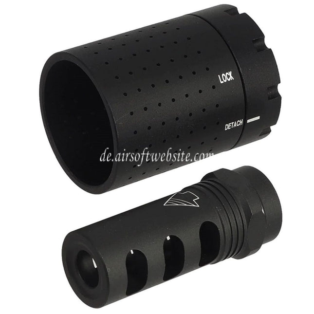 5KU Aluminum Ferfrans Modular Mündungsbremse CRD Feuerdämpfer -14mm CCW Gewinde gegen den Uhrzeigersinn