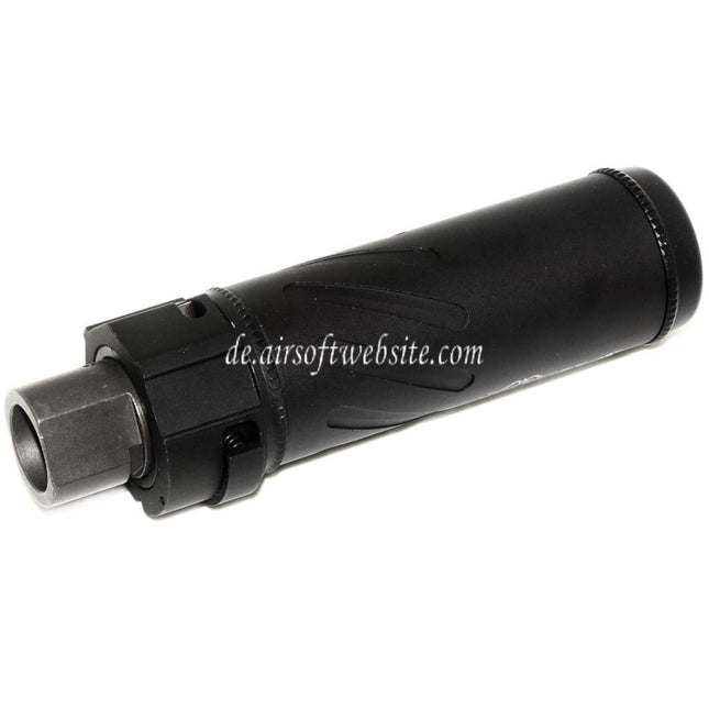 5KU 128mm/149mm SOCOM556 Mini QD Schalldämpfer B mit Mündungsfeuerdämpfer Geeignet für -14mm CCW Gegen den Uhrzeigersinn Lauf Gewehre Airsoft Schwarz
