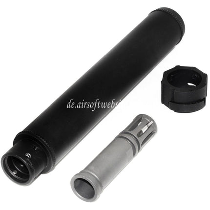 5KU 249mm SOCOM762 SS QD Schalldämpfer A mit Mündungsfeuerdämpfer Geeignet für -14mm CCW Gegen den Uhrzeigersinn Lauf Gewehre Airsoft Schwarz