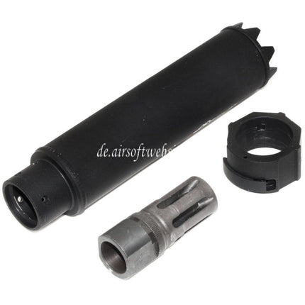 5KU 170mm/191mm SOCOM MG Monster QD Schalldämpfer mit Mündungsfeuerdämpfer Geeignet für -14mm CCW Gegen den Uhrzeigersinn Lauf Gewehre Airsoft Schwarz