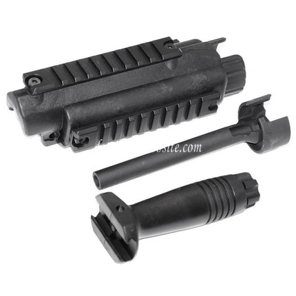 CYMA Handschutz Schienen System und Vordergriff mit Außenlauf Geeignet für MP5 Serie AEG Gewehre Airsoft Schwarz