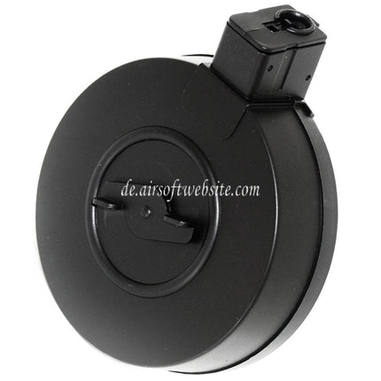 AIRSOFT WEBSITE 370rd Trommelmagazin Geeignet für WELL R2 Tokyo Marui Vz61 SCORPION Serie SMG Gewehre Schwarz