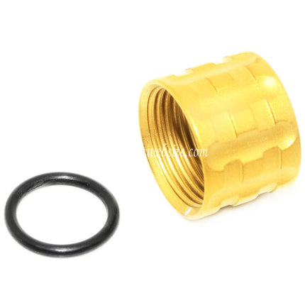 5KU TP-Pro Knurled Laufgewinde Schutzabdeckung -14mm CCW gegen den Uhrzeigersinn Geeignet für Tokyo Marui G17 GBB Pistolen Airsoft Gold