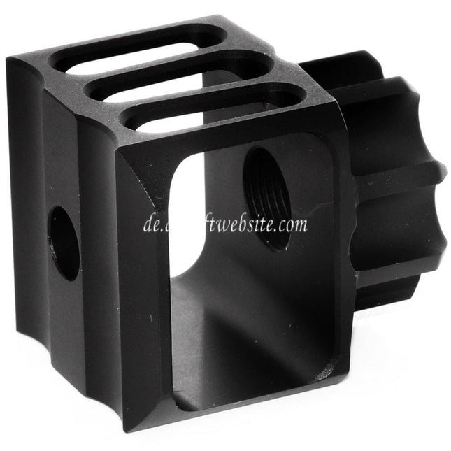 5KU CNC Aluminium LAF-28 Stil Mündungsbremse Mündungsfeuerdämpfer Geeignet für -14mm CCW Gegen den Uhrzeigersinn Lauf Gewehre Airsoft Schwarz