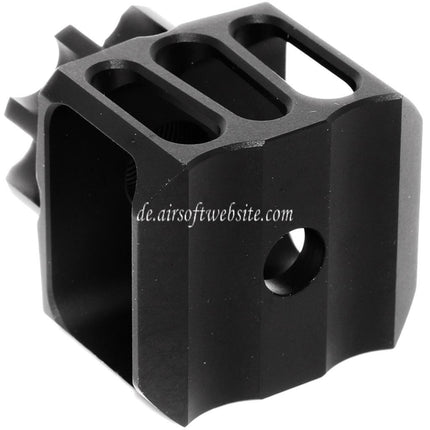 5KU CNC Aluminium LAF-28 Stil Mündungsbremse Mündungsfeuerdämpfer Geeignet für -14mm CCW Gegen den Uhrzeigersinn Lauf Gewehre Airsoft Schwarz
