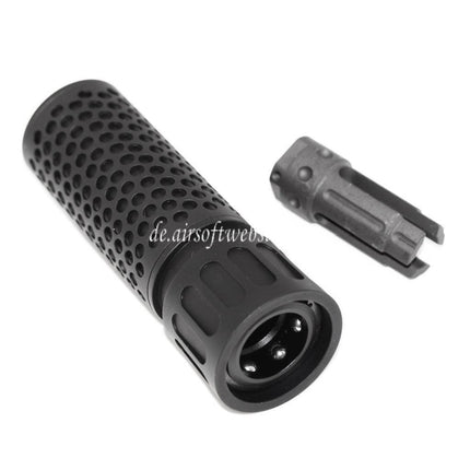 5KU 125mm 5 Zoll KAC Stil QDC/CQB Schalldämpfer mit Mündungsfeuerdämpfer Geeignet für -14mm CCW Gegen den Uhrzeigersinn Lauf Gewehre Airsoft