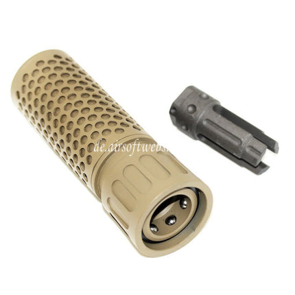 5KU 125mm 5 Zoll KAC Stil QDC/CQB Schalldämpfer mit Mündungsfeuerdämpfer Geeignet für -14mm CCW Gegen den Uhrzeigersinn Lauf Gewehre Airsoft