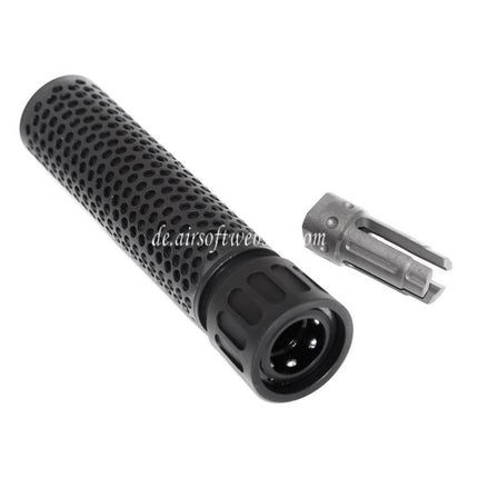 5KU 179mm 7 Zoll KAC Stil QDC/CQB Schalldämpfer mit Mündungsfeuerdämpfer Geeignet für -14mm CCW Gegen den Uhrzeigersinn Lauf Gewehre Airsoft