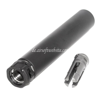 5KU 213mm SOCOM762 RC Schalldämpfer mit Mündungsfeuerdämpfer Geeignet für -14mm CCW Gegen den Uhrzeigersinn Lauf Gewehre Airsoft