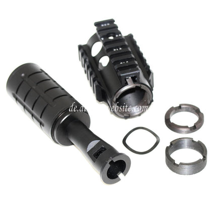 5KU Mini Patriot vordere Kit Handschutz Schienen System Geeignet für WA M4 M16 Serie GBB Gewehre Airsoft Schwarz