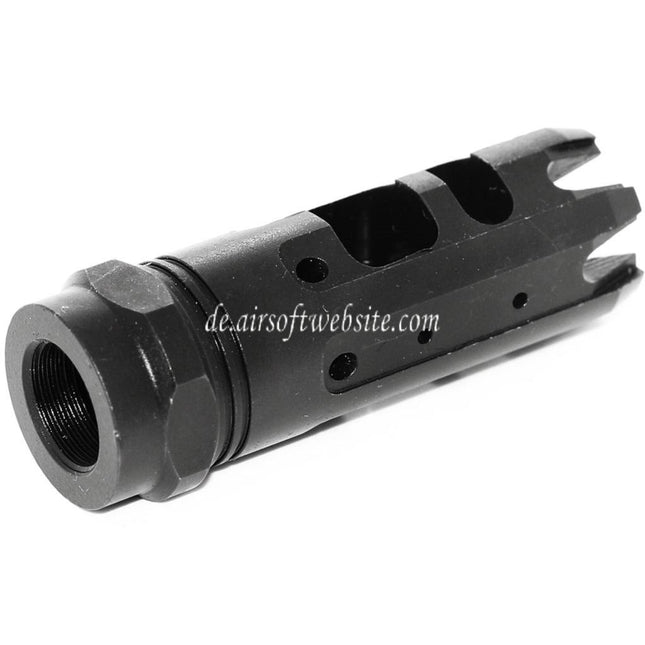 5KU 66mm KING COMP Mündungsbremse Mündungsfeuerdämpfer Geeignet für -14mm CCW Gegen den Uhrzeigersinn Lauf Gewehre Airsoft Schwarz