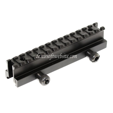 Airsoft Website 20mm 14-Slots 0.8 Zoll Durchsichtige Mini-Riser-Halterung Geeignet für 20mm Schienensystem Schwarz