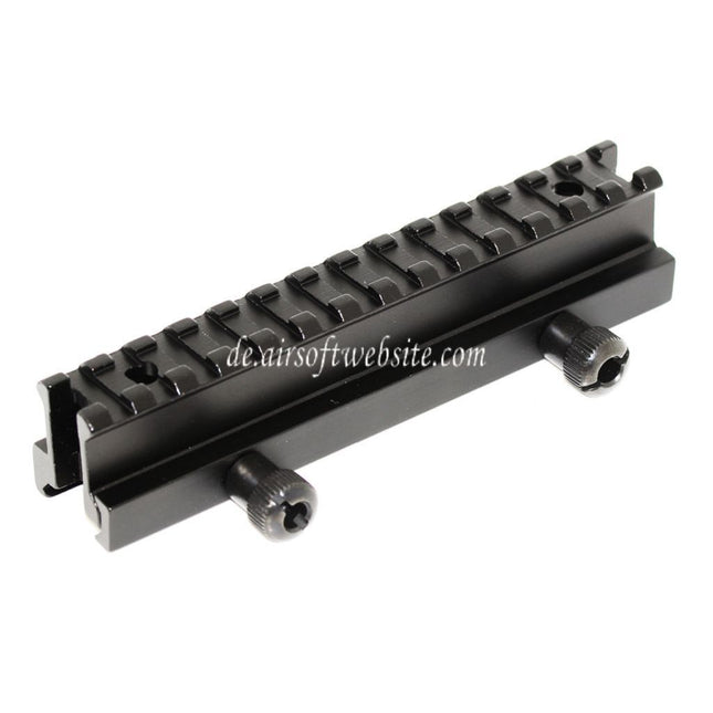 Airsoft Website 20mm 14-Slots 0.8 Zoll Durchsichtige Mini-Riser-Halterung Geeignet für 20mm Schienensystem Schwarz