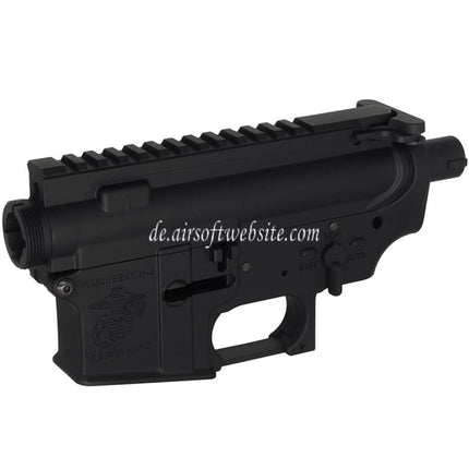 E&C Marine M4A1 Metallgehäuse Empfänger Set (Eingraviertes Logo) geeignet für E&C Tokyo Marui M4 M16 Serie AEG Gewehre Airsoft Schwarz