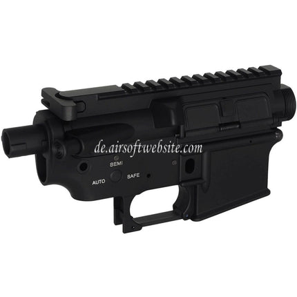 E&C Marine M4A1 Metallgehäuse Empfänger Set (Eingraviertes Logo) geeignet für E&C Tokyo Marui M4 M16 Serie AEG Gewehre Airsoft Schwarz