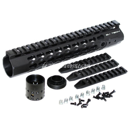 APS 260mm 10 Zoll Evolution Tech Keymod Handschutz Schienen System Geeignet für M4 M16 Serie AEG Gewehre Airsoft Schwarz