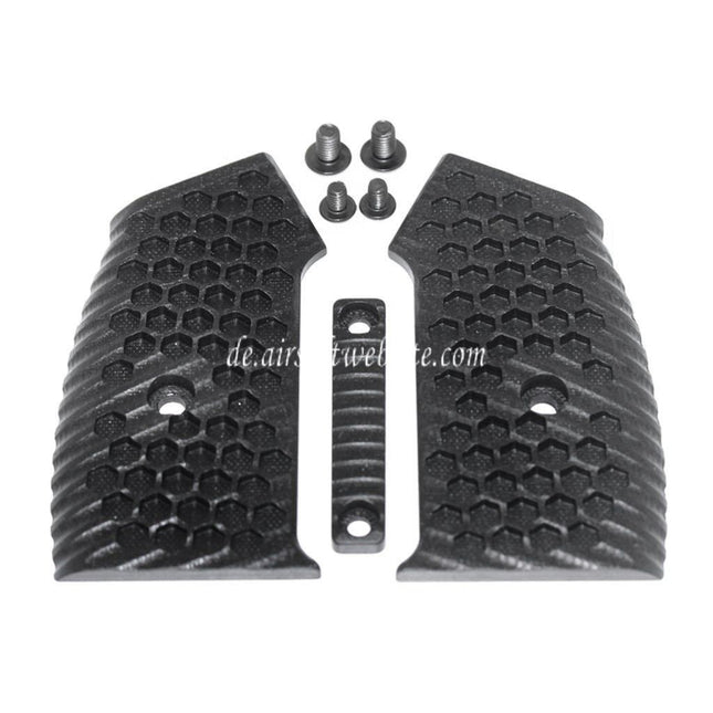 5KU Aluminium Pistolengriffabdeckung geeignet für M4 M16 Serie GBB Gewehre Airsoft Schwarz