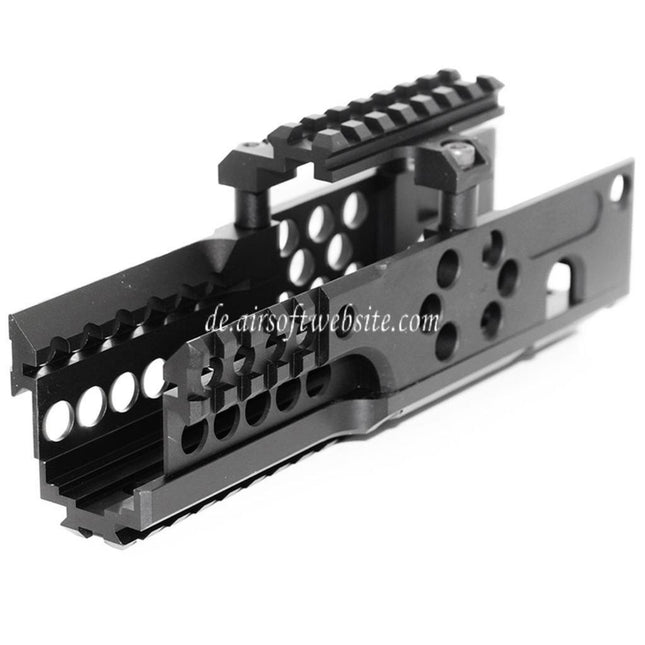 Airsoft Website 206mm CNC Aluminum RIS RAS Handschutz Schienen System Geeignet für A&K PKM AEG Gewehre Schwarz