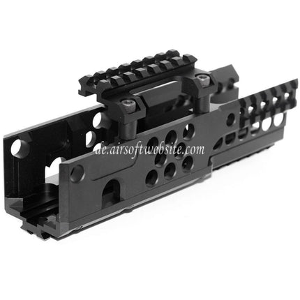 Airsoft Website 206mm CNC Aluminum RIS RAS Handschutz Schienen System Geeignet für A&K PKM AEG Gewehre Schwarz