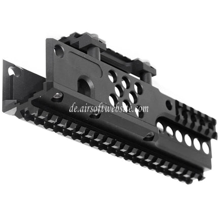 Airsoft Website 206mm CNC Aluminum RIS RAS Handschutz Schienen System Geeignet für A&K PKM AEG Gewehre Schwarz