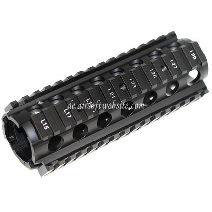 E&C 170mm CNC Aluminum KAC Typ M4A1 M4CQB RAS Handschutz Schienen System Geeignet für CYMA E&C D-Boys G&P Classic Army KWA G&G Tokyo Marui M4 M16 Serie AEG Gewehre Airsoft Schwarz
