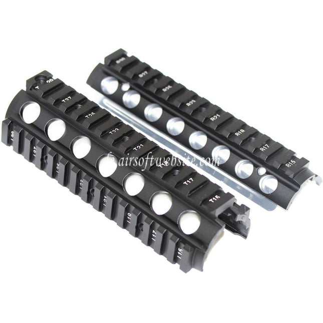 E&C 170mm CNC Aluminum KAC Typ M4A1 M4CQB RAS Handschutz Schienen System Geeignet für CYMA E&C D-Boys G&P Classic Army KWA G&G Tokyo Marui M4 M16 Serie AEG Gewehre Airsoft Schwarz