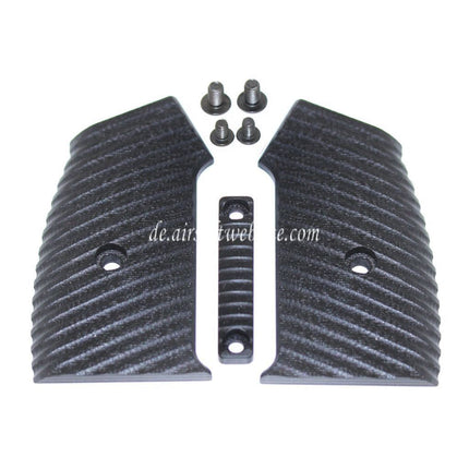 5KU Aluminium Pistolengriffabdeckung geeignet für M4 M16 Serie GBB Gewehre Airsoft Schwarz