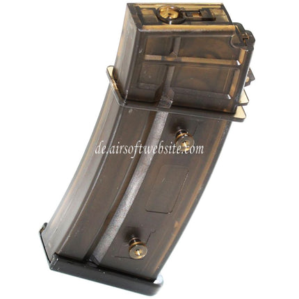 CYMA 130rd Mid-Cap Magazin Geeignet für G36 Serie AEG Gewehre Airsoft Durchscheinendes Braun