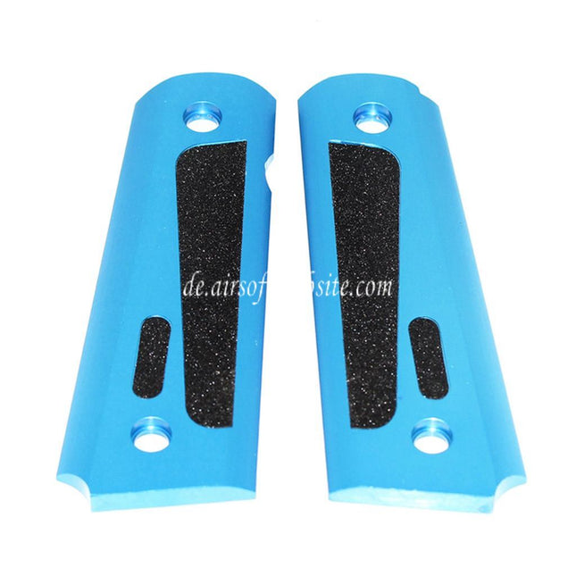 Airsoft Website CNC Aluminum Punktier Griffabdeckung Geeignet für Tokyo Marui M1911 / MEU Pistolen Blau/Schwarz