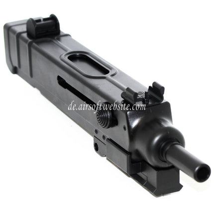 Airsoft Website Oberkörper Empfängerrahmen mit Außenlauf und 4-Slot Schiene Geeignet für WELL R2 Jing Gong JG Tokyo Marui VZ61 Scorpion AEP AEG Gewehre