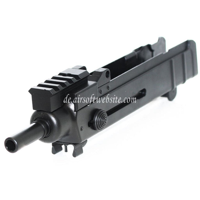 Airsoft Website Oberkörper Empfängerrahmen mit Außenlauf und 4-Slot Schiene Geeignet für WELL R2 Jing Gong JG Tokyo Marui VZ61 Scorpion AEP AEG Gewehre