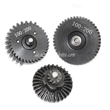 Army Force CNC Stahl 100:200 3mm Kugellager Schrägverzahnung Hohem Drehmoment Zahnradsatz Geeignet für Version 2/3 V2 V3 AEG Getriebe Gewehre Airsoft