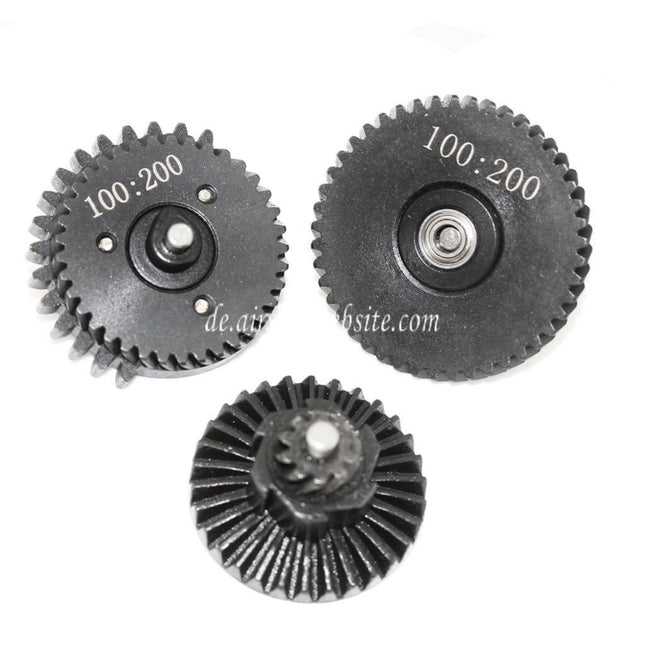 Army Force CNC Stahl 100:200 3mm Kugellager Schrägverzahnung Hohem Drehmoment Zahnradsatz Geeignet für Version 2/3 V2 V3 AEG Getriebe Gewehre Airsoft