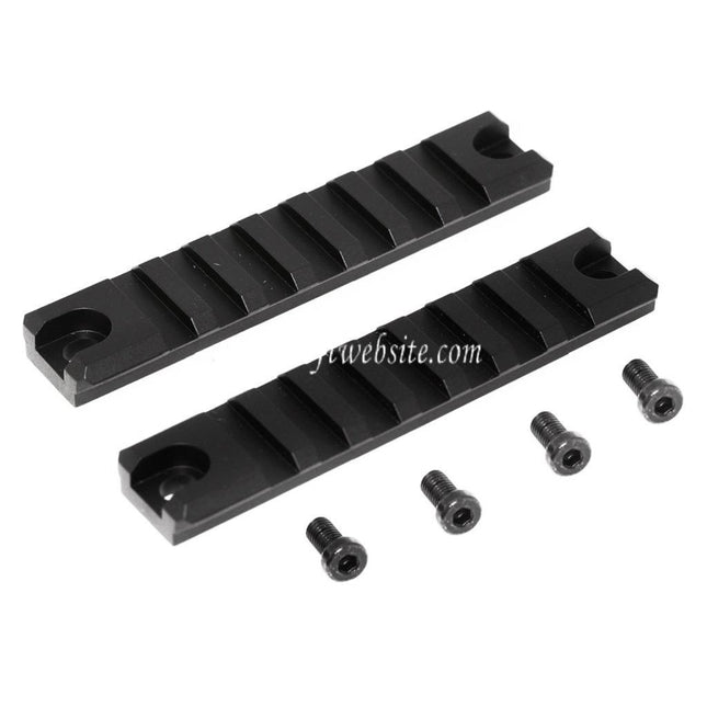 Golden Eagle 2 Stück 98mm R4 7-Slots 20mm Schiene Geeignet für JG Jing Gong CYMA Golden Eagle Tokyo Marui G36 Serie AEG Gewehre Airsoft Schwarz