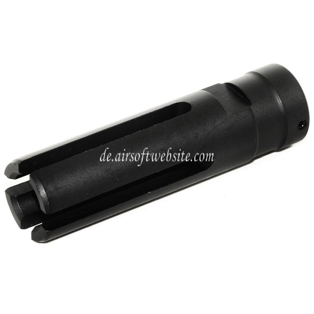 Golden Eagle 80mm 4-Prong G36 Mündungsbremse Mündungsfeuerdämpfer Geeignet für -14mm CCW Gegen den Uhrzeigersinn Lauf Gewehre Airsoft Schwarz