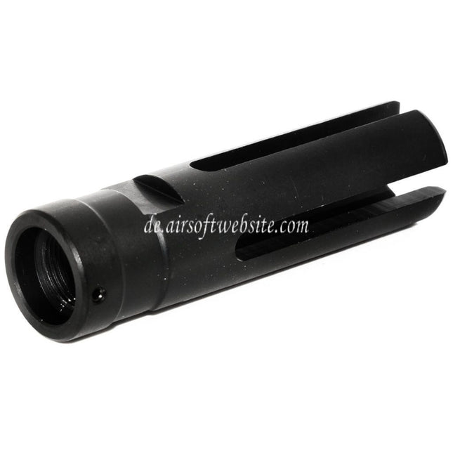 Golden Eagle 80mm 4-Prong G36 Mündungsbremse Mündungsfeuerdämpfer Geeignet für -14mm CCW Gegen den Uhrzeigersinn Lauf Gewehre Airsoft Schwarz