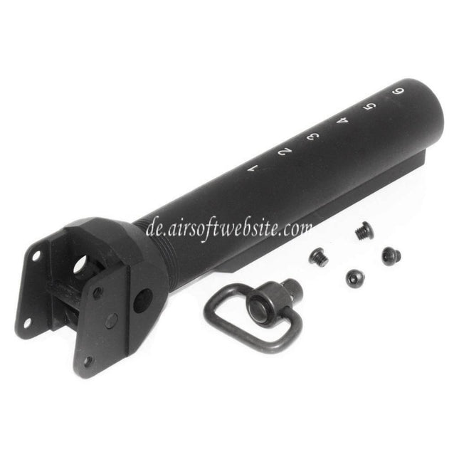 APS Schnellspanner M4 Schaft adapter Pufferrohr und QD Riemenbügel Geeignet für APS ASK AK Serie AEG Gewehre Airsoft Schwarz