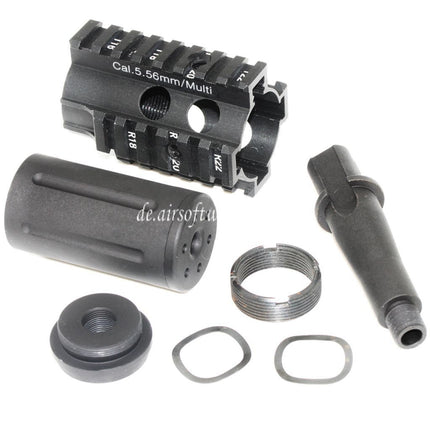 5KU Fighting Cat vordere Kit Handschutz Schienen System Geeignet für M4 M16 Serie AEG Gewehre Airsoft Schwarz