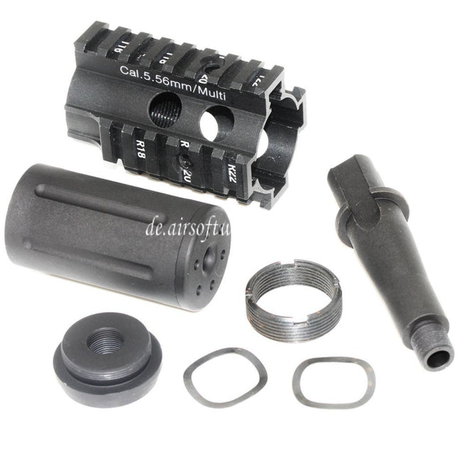 5KU Fighting Cat vordere Kit Handschutz Schienen System Geeignet für M4 M16 Serie AEG Gewehre Airsoft Schwarz