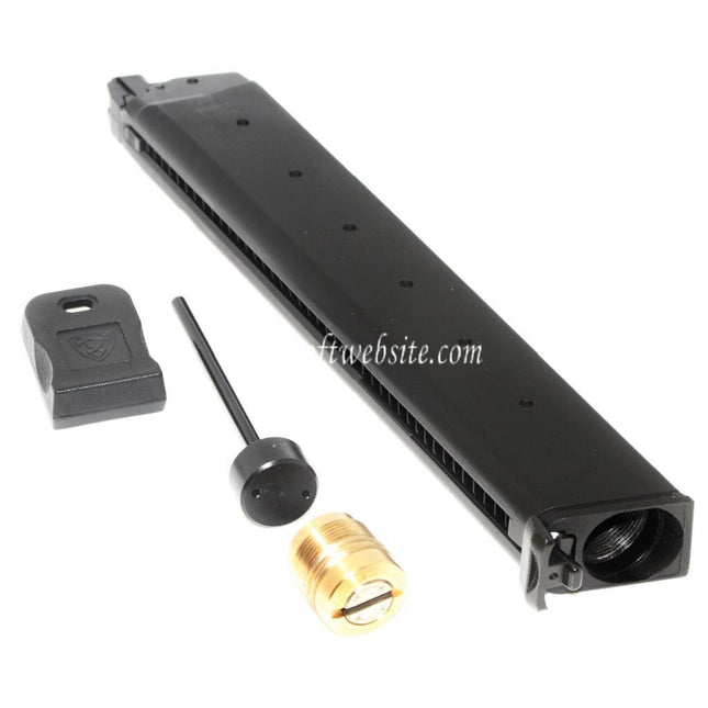 APS 48rd Big Stick Erweitert Co2 Magazin Geeignet für G17 G18C G-Serie GBB Pistolen Airsoft Schwarz