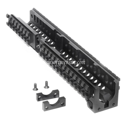 5KU CNC Aluminum 254mm B30 Stil Lang Untere Handschutz Schienen System Geeignet für LCT GHK E&L Tokyo Marui AK Serie AEG GBB Gewehre Airsoft Schwarz