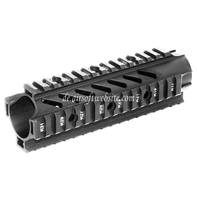 APS CNC Aluminum 176mm 7 Zoll OD Free Float Handschutz Schienen System Geeignet für M4 M16 Serie AEG Gewehre Airsoft Schwarz