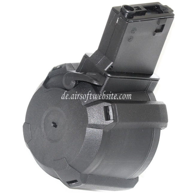 BATTLEAXE 1400rd Elektrisch Trommelmagazin Geeignet für M4 M16 Serie AEG Gewehre Airsoft Schwarz