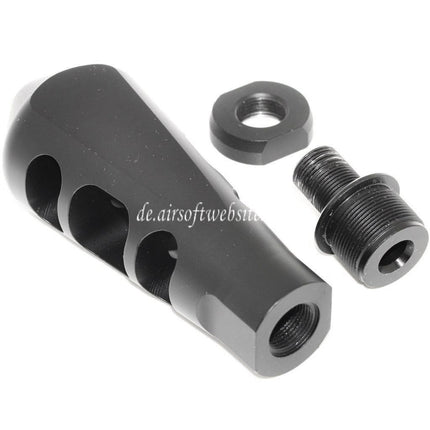 Airsoft Website 107mm Tanker Mündungsfeuerdämpfer Geeignet für -14mm CCW Gegen den Uhrzeigersinn Lauf Gewehre