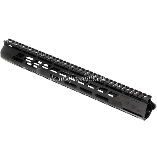 APS CNC 15 Zoll PER Phantom 5.0 M-LOK Handschutz Schienen System Geeignet für APS CYMA G&P JG Tokyo Marui M4 M16 Serie AEG Gewehre Airsoft Schwarz