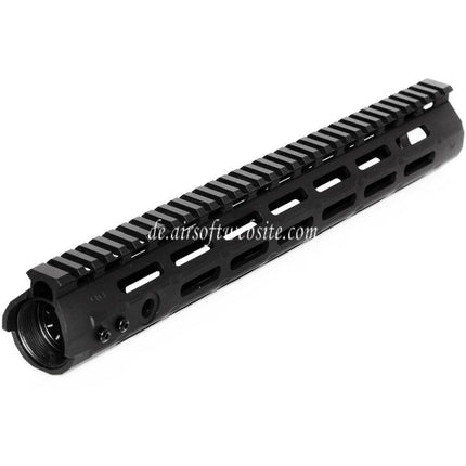APS CNC 13.5 Zoll Evolution Tech 4.0 M-LOK Handschutz Schienen System Geeignet für APS CYMA G&P JG Tokyo Marui M4 M16 Serie AEG Gewehre Airsoft Schwarz