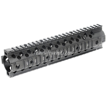 CYMA CNC Aluminum 255mm 10 Zoll Free Float RIS Handschutz Schienen System Geeignet für M4 M16 Serie AEG Gewehre Airsoft Schwarz
