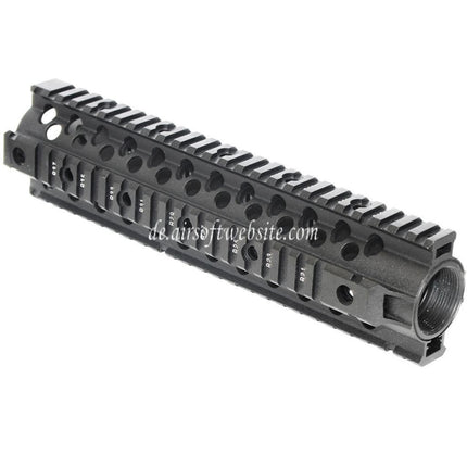 CYMA CNC Aluminum 255mm 10 Zoll Free Float RIS Handschutz Schienen System Geeignet für M4 M16 Serie AEG Gewehre Airsoft Schwarz